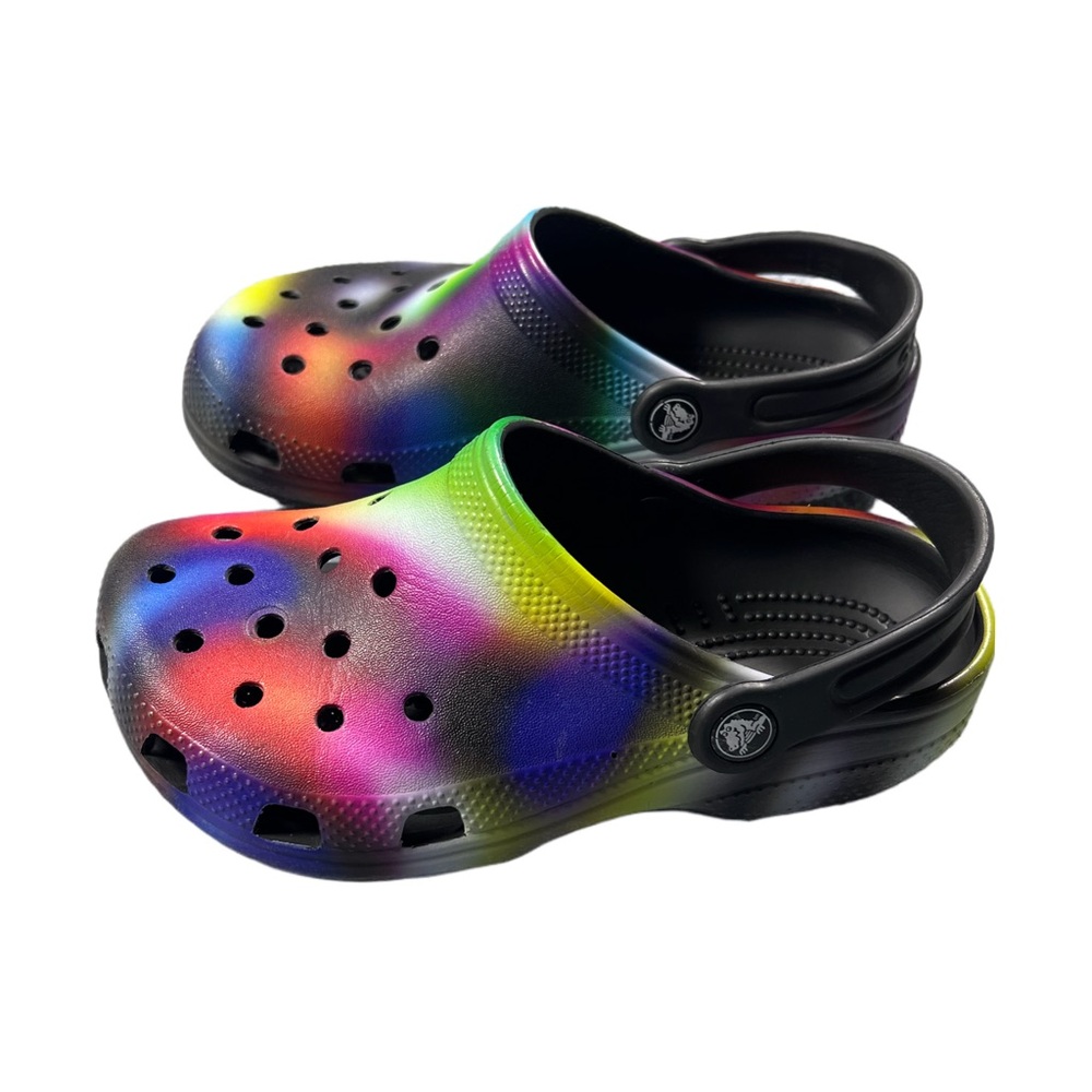 Crocs Classic Tie-Dye Clogs Youth Size 2 | Slip-On Comfort Shoes